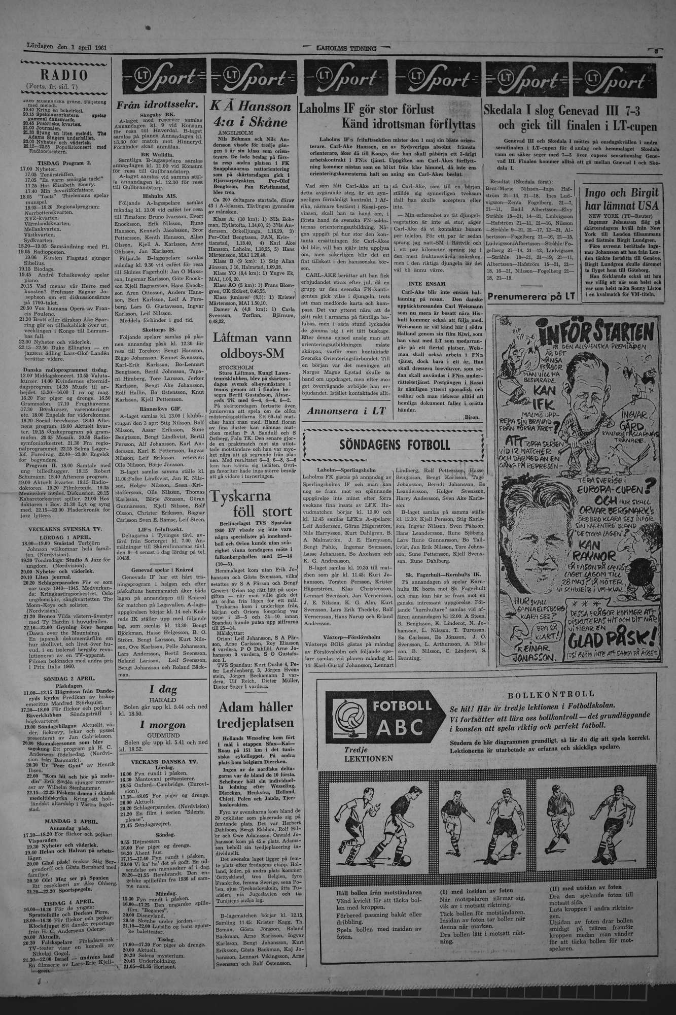 Laholms Tidning Lördag 1 april 1961, sida 5