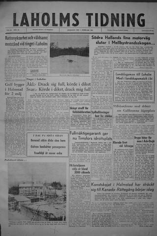 Förstasidan, Onsdag 1 februari 1961