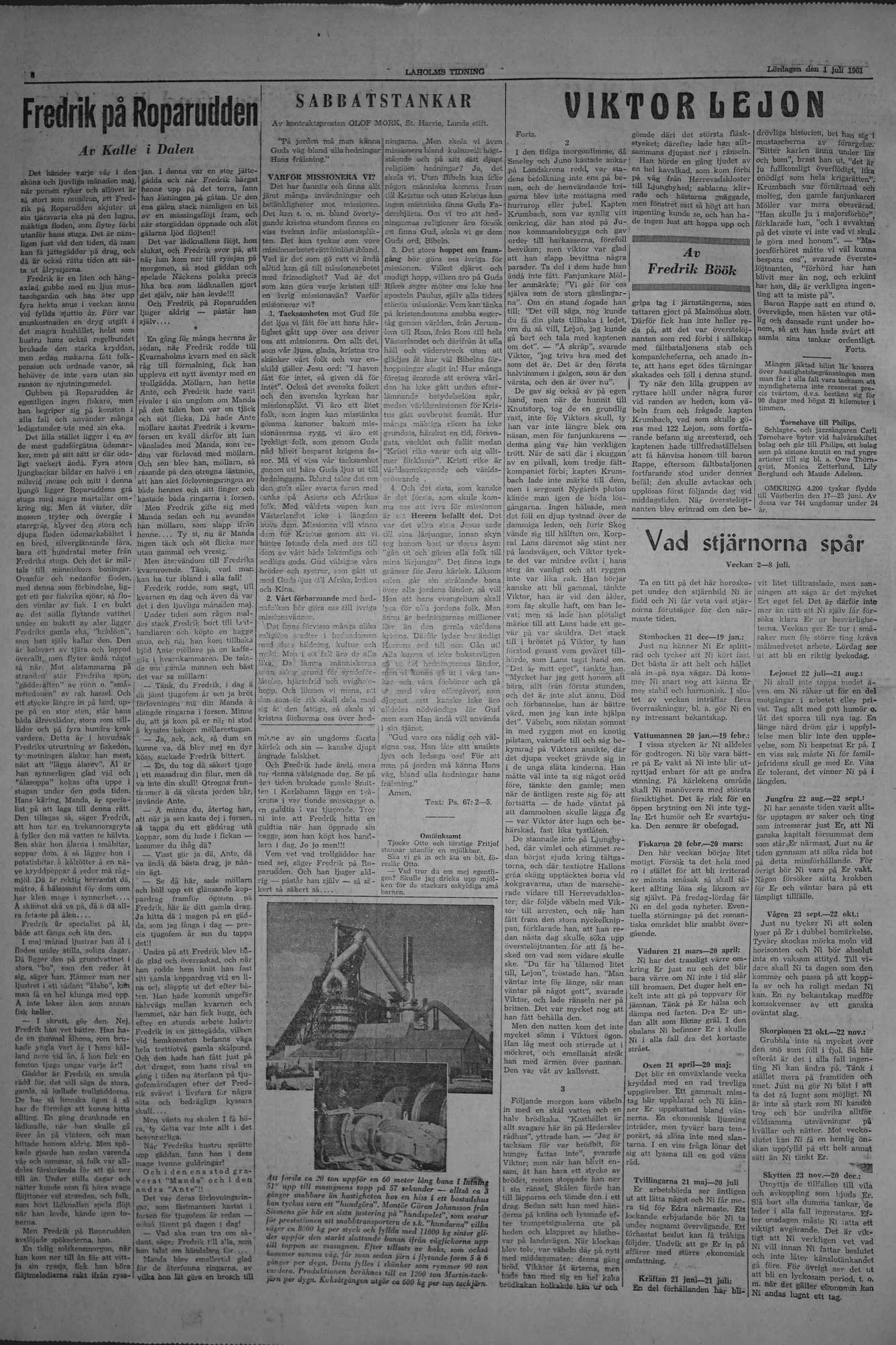 Laholms Tidning Lördag 1 juli 1961, sida 6