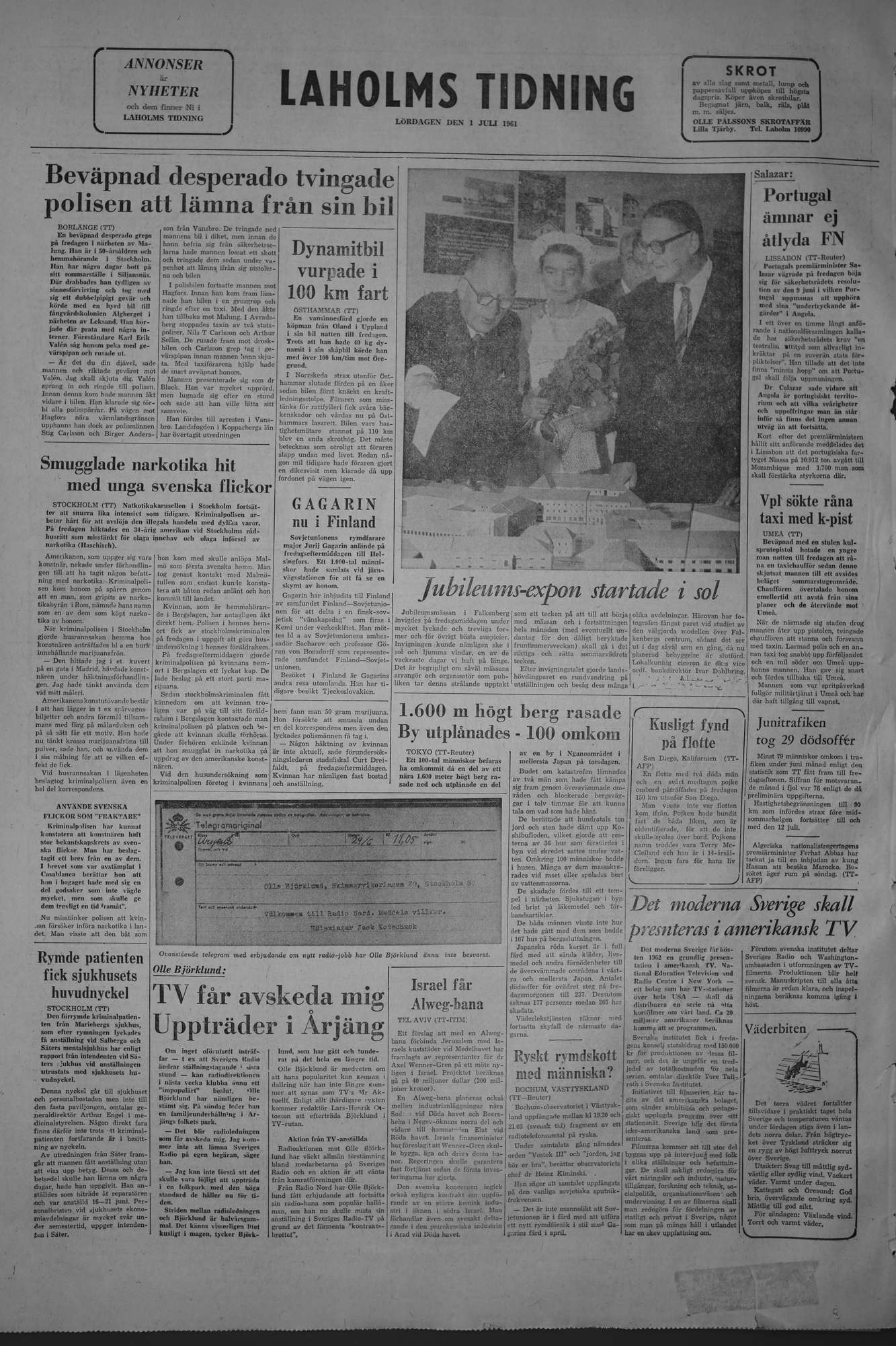 Laholms Tidning Lördag 1 juli 1961, sida 8
