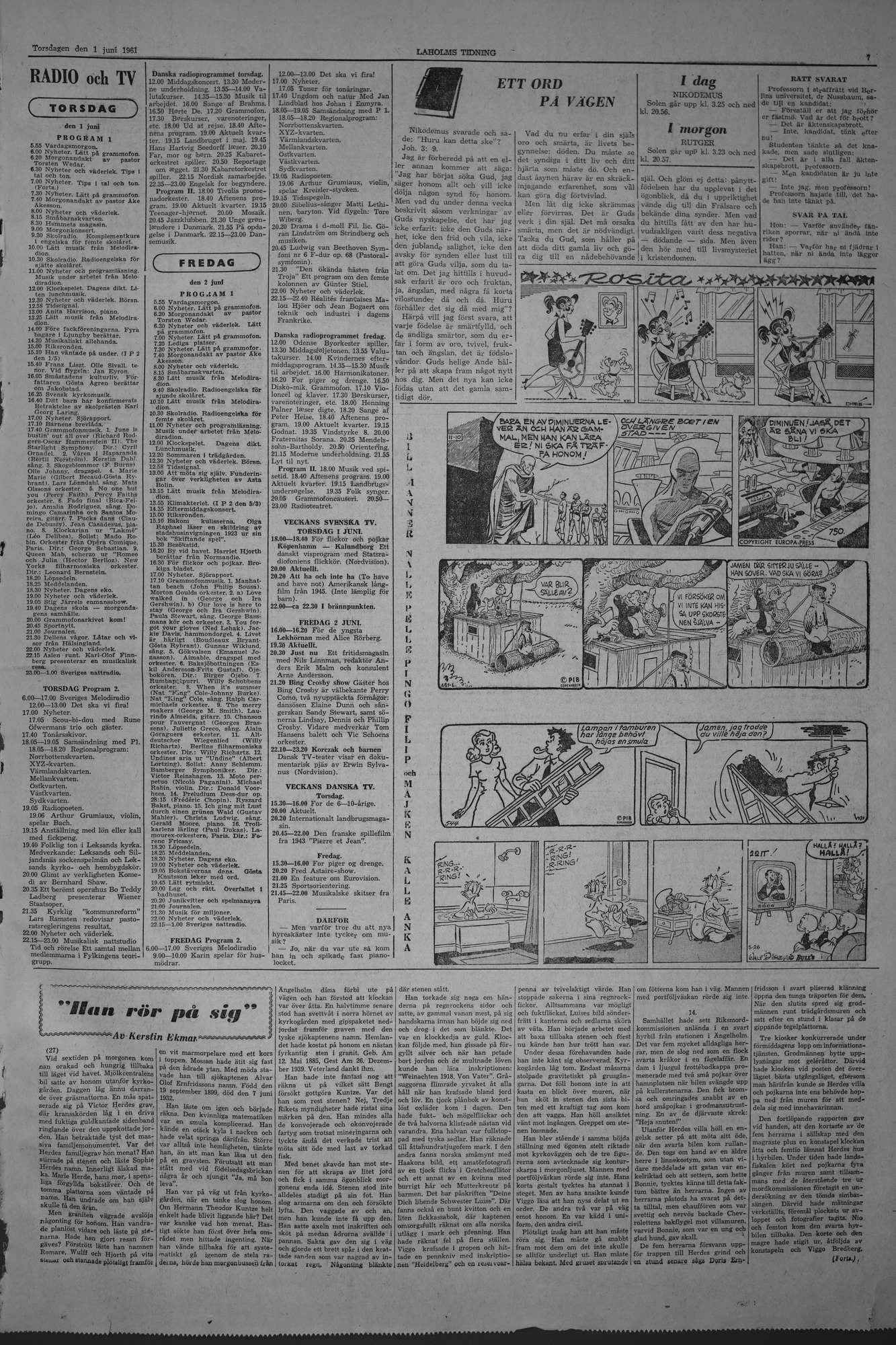 Laholms Tidning Torsdag 1 juni 1961, sida 7