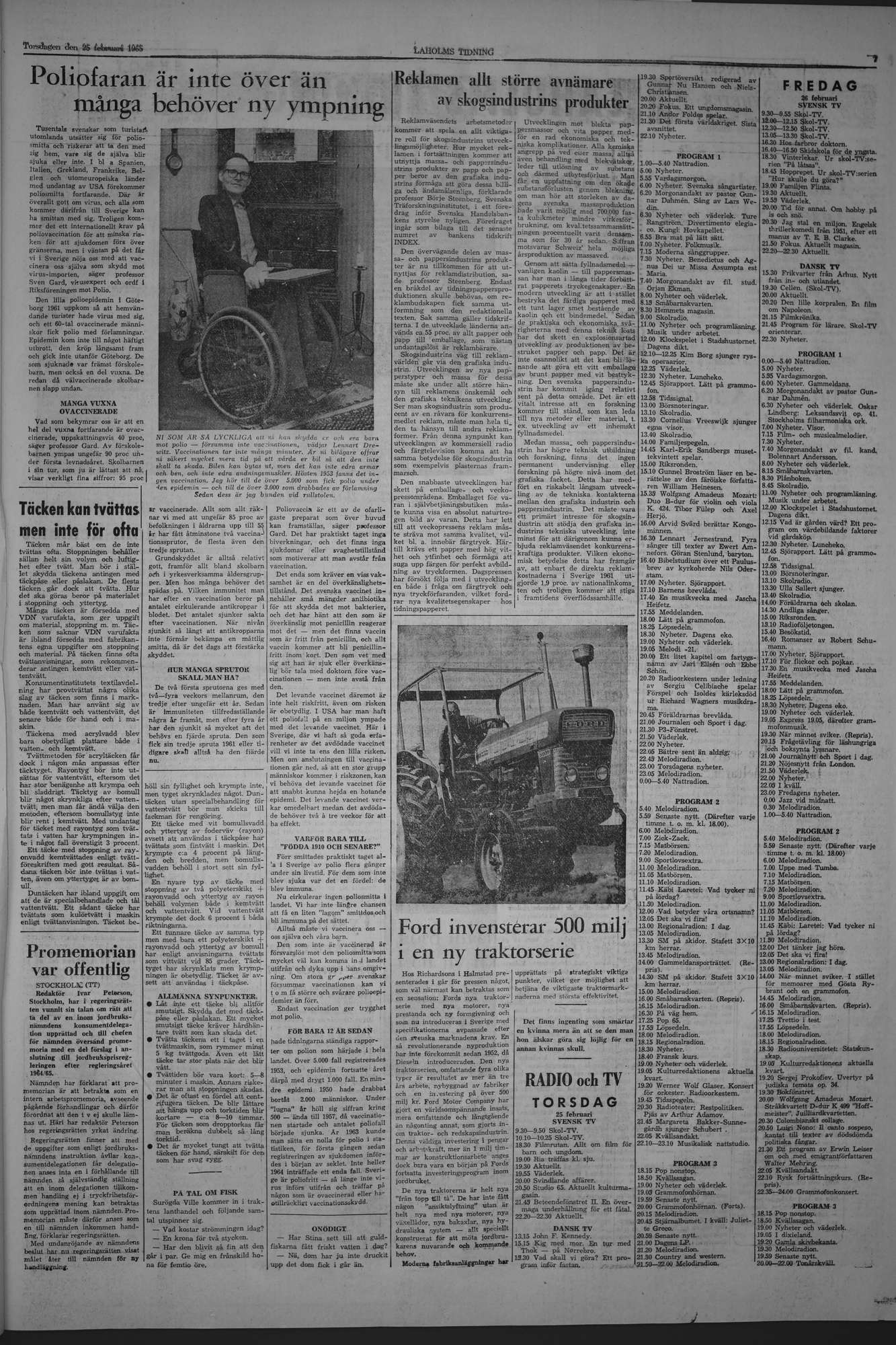 Laholms Tidning Torsdag 25 februari 1965, sida 7