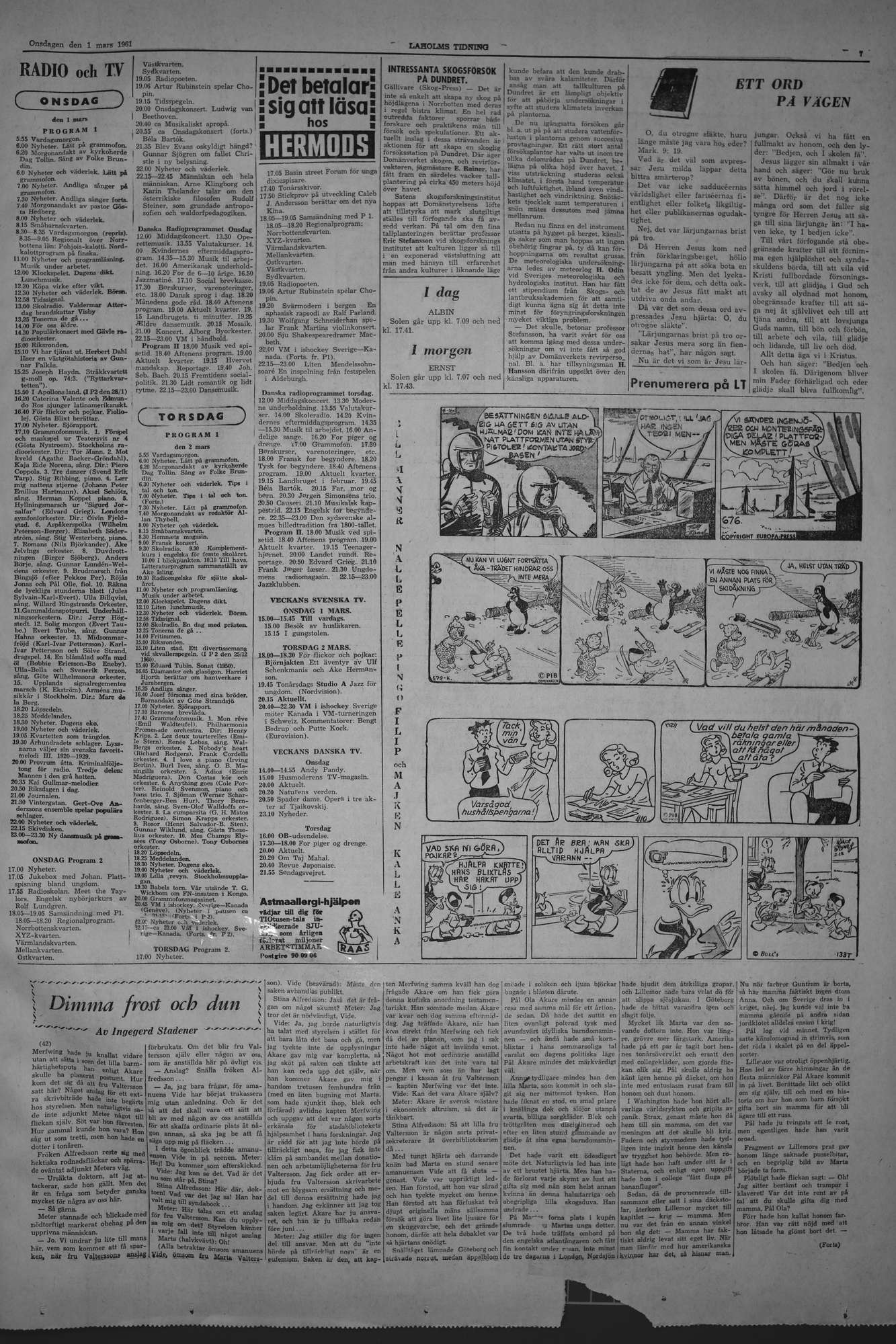Laholms Tidning Onsdag 1 mars 1961, sida 7