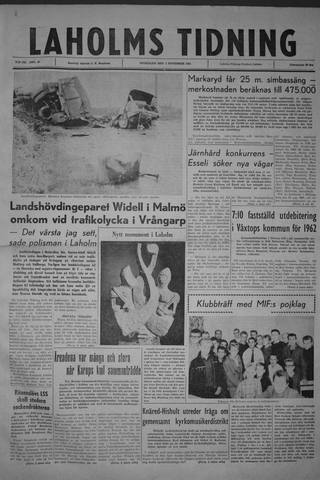 Förstasidan, Onsdag 1 november 1961