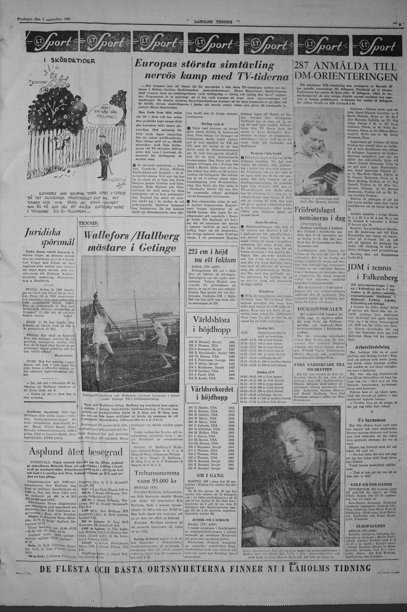 Laholms Tidning Fredag 1 september 1961, sida 5