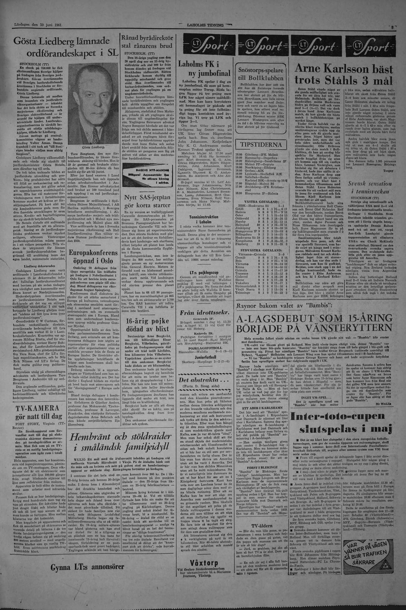 Laholms Tidning Lördag 10 juni 1961, sida 2
