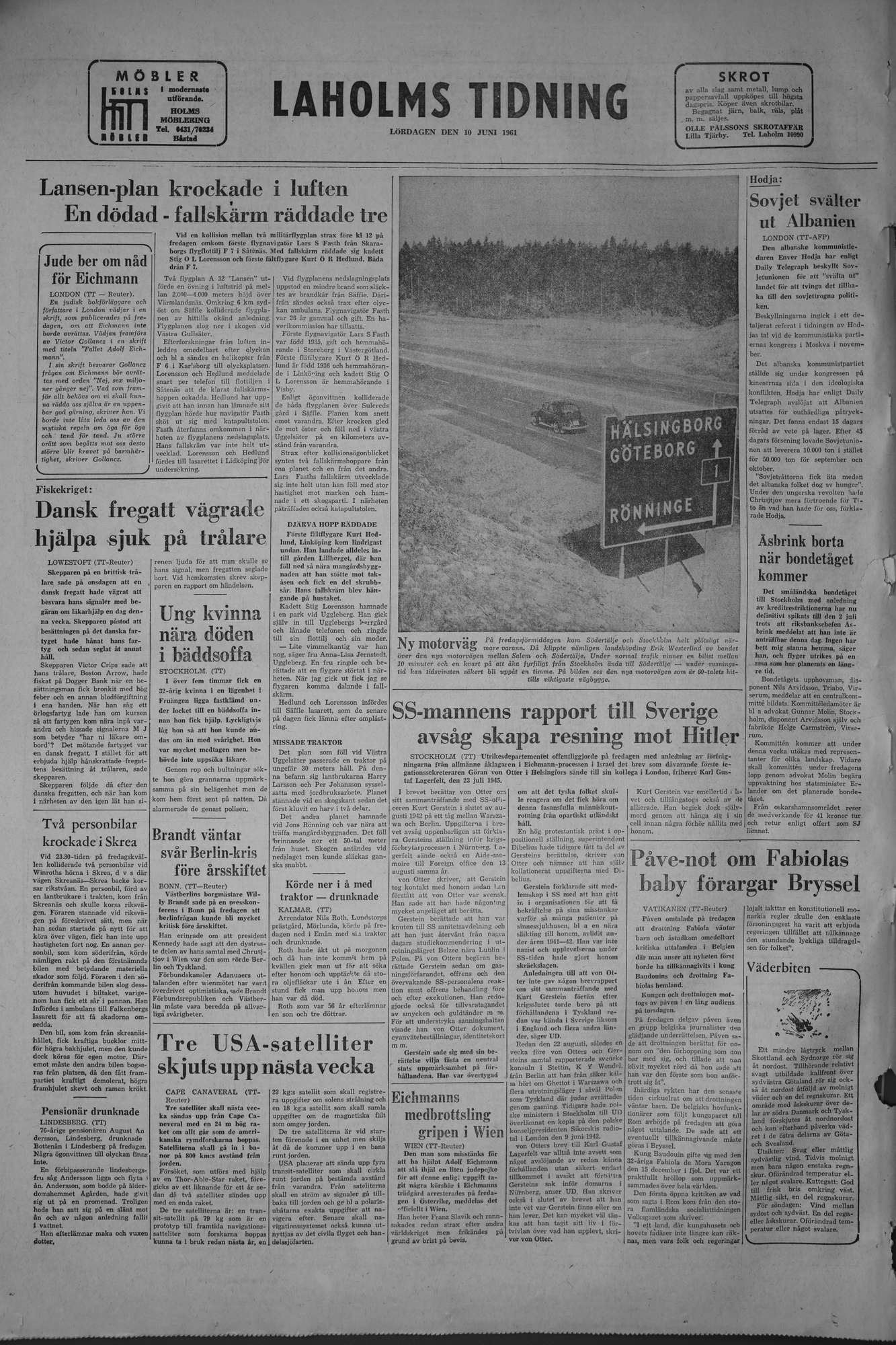 Laholms Tidning Lördag 10 juni 1961, sida 8