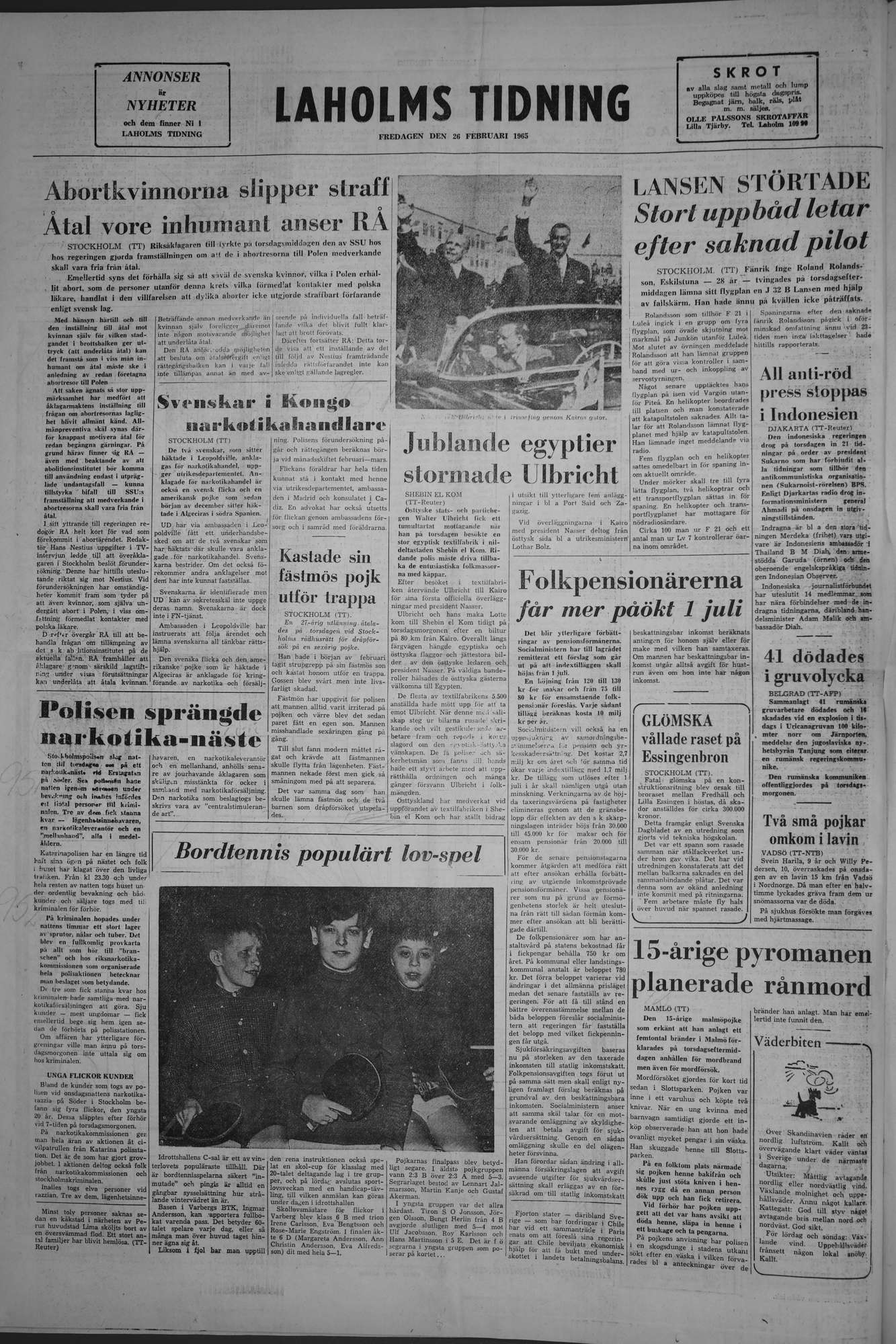 Laholms Tidning Fredag 26 februari 1965, sida 8