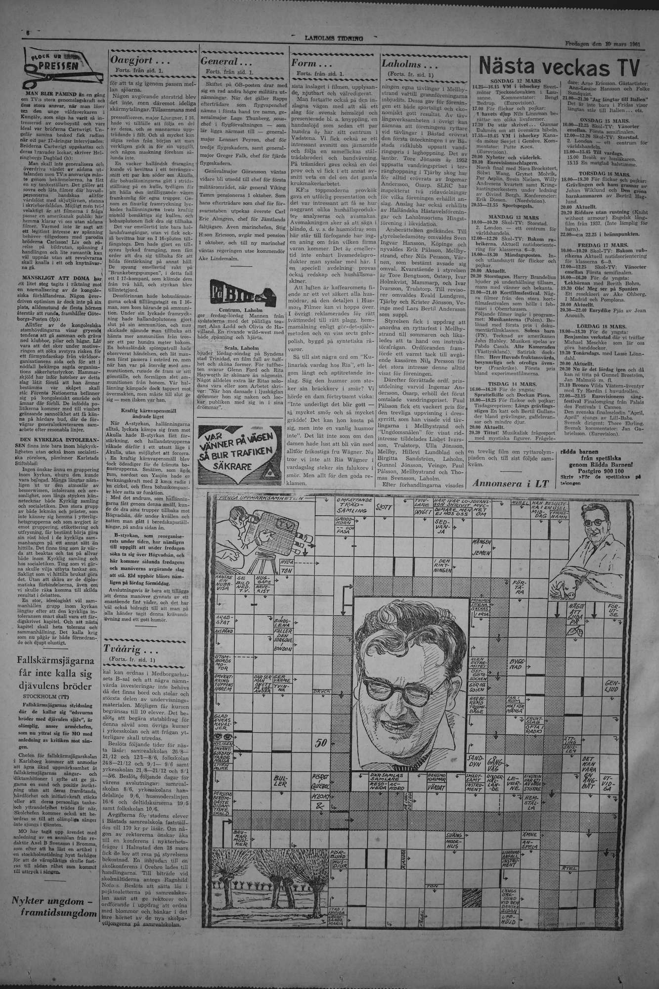 Laholms Tidning Fredag 10 mars 1961, sida 6