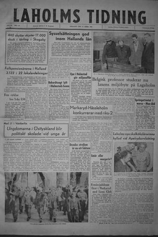 Förstasidan, Tisdag 11 april 1961