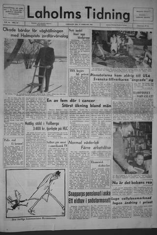Förstasidan, Lördag 27 februari 1965