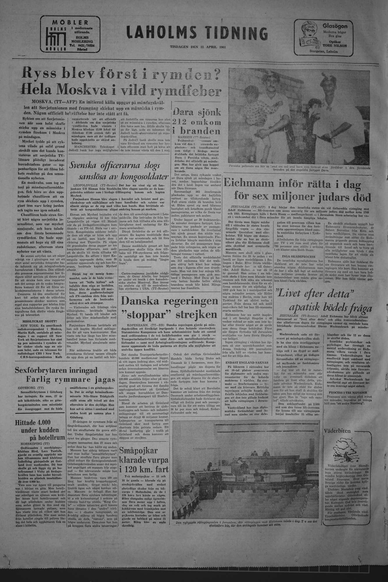 Laholms Tidning Tisdag 11 april 1961, sida 8