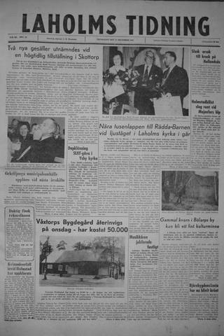Förstasidan, Måndag 11 december 1961