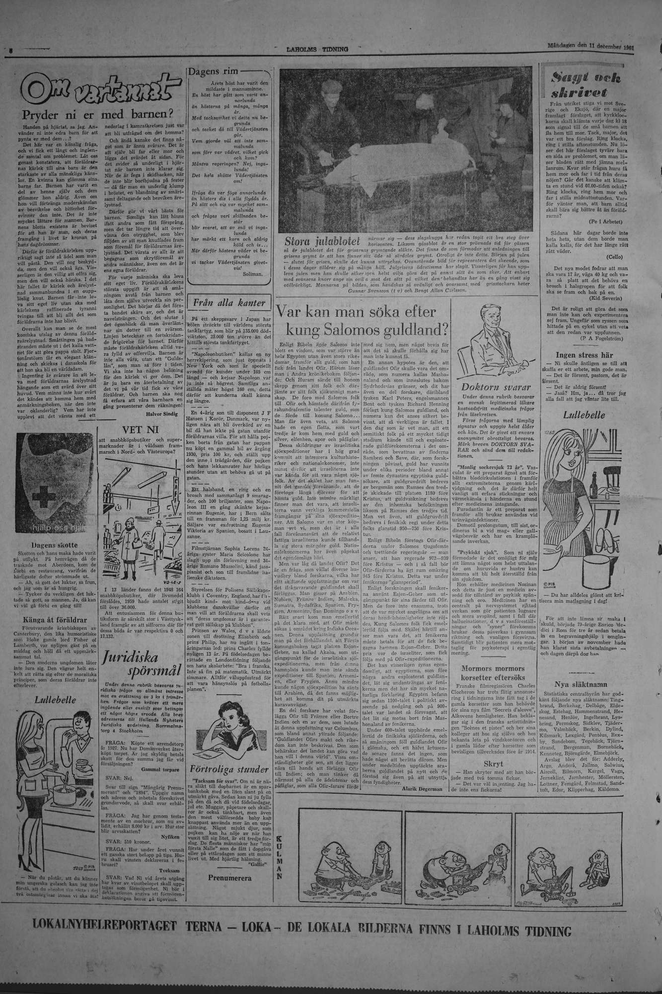 Laholms Tidning Måndag 11 december 1961, sida 6