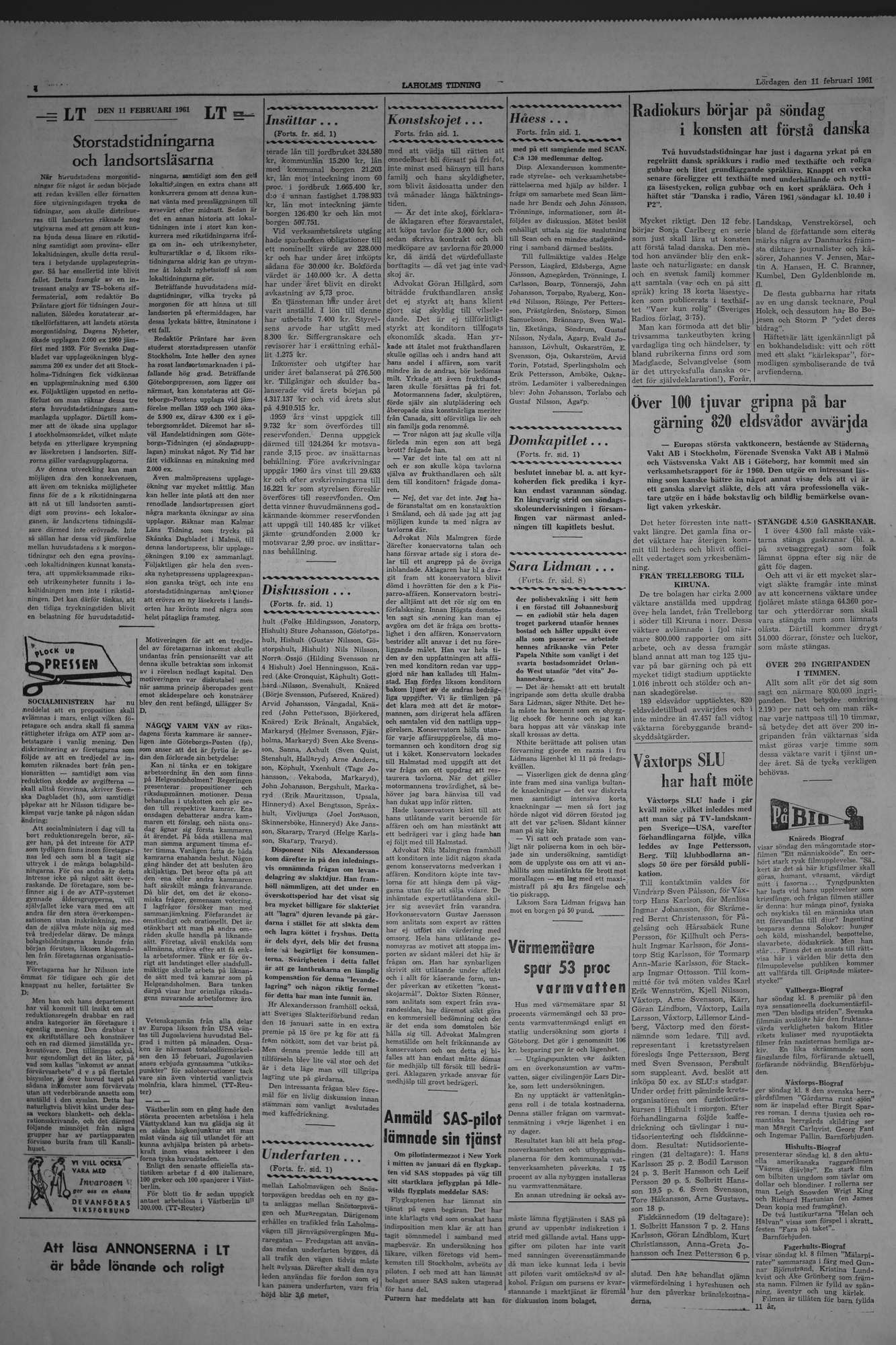 Laholms Tidning Lördag 11 februari 1961, sida 4