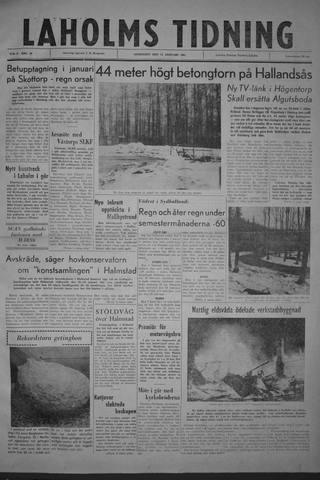Förstasidan, Onsdag 11 januari 1961