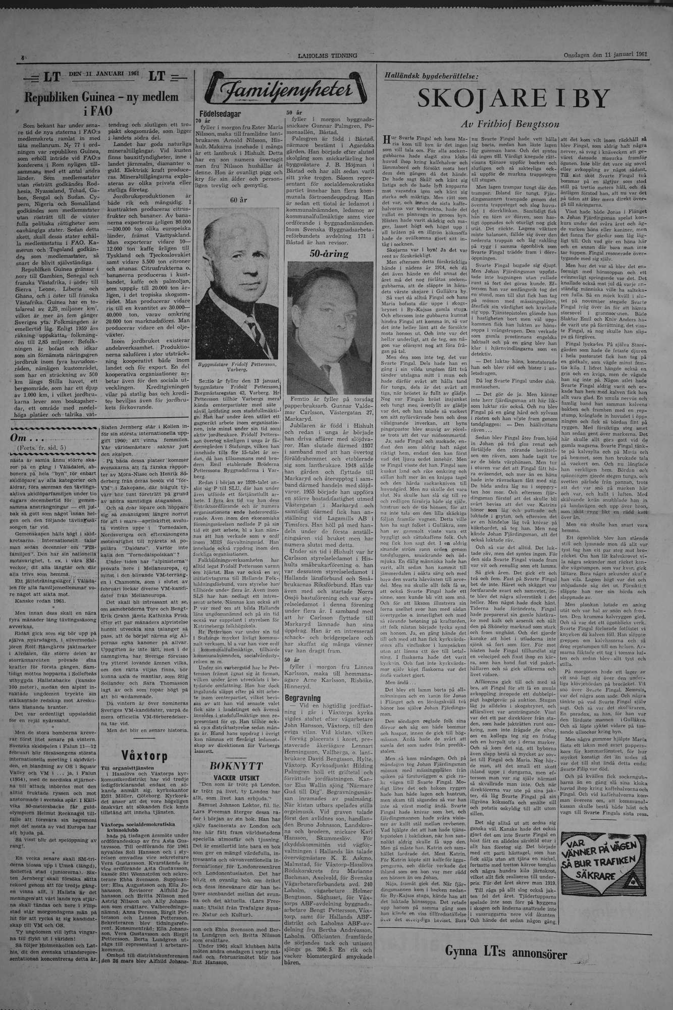 Laholms Tidning Onsdag 11 januari 1961, sida 4