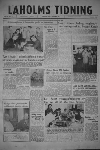 Förstasidan, Lördag 11 november 1961