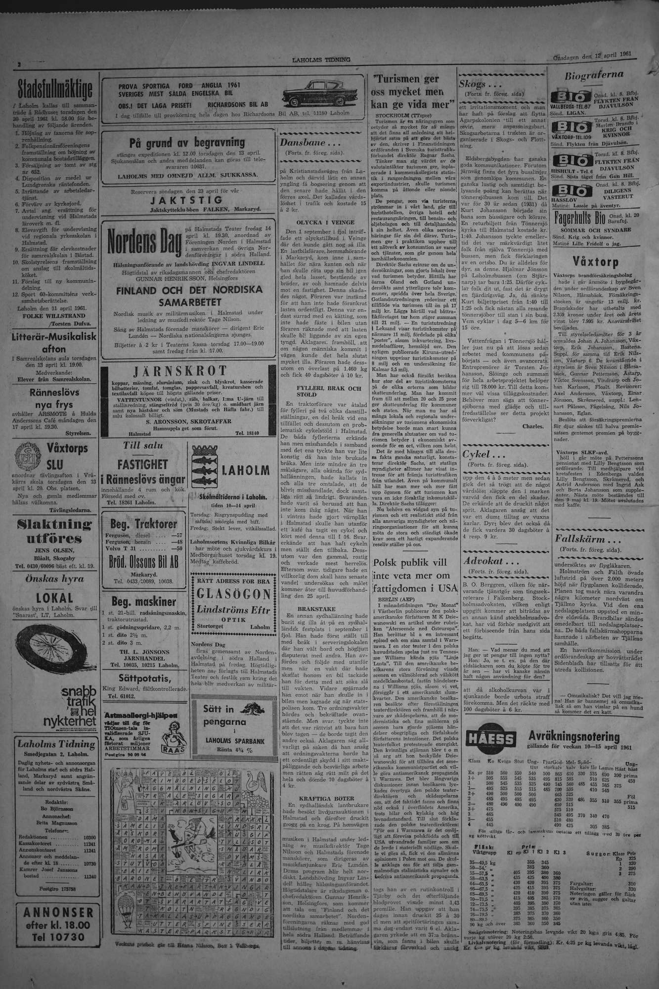 Laholms Tidning Onsdag 12 april 1961, sida 2