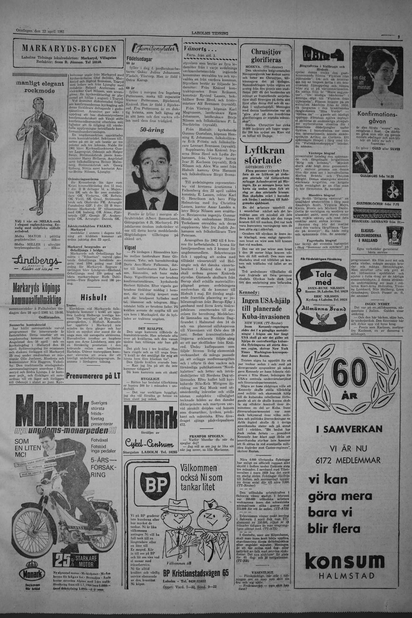 Laholms Tidning Onsdag 12 april 1961, sida 3