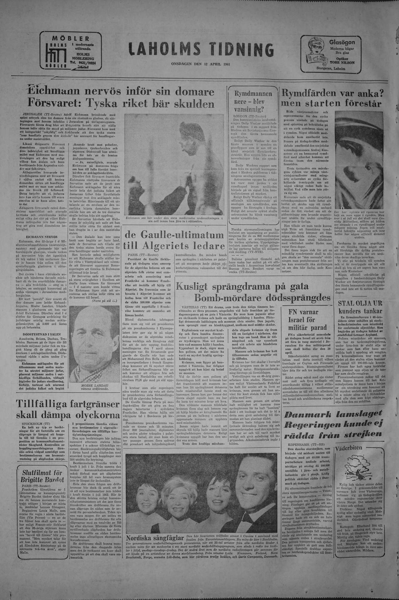 Laholms Tidning Onsdag 12 april 1961, sida 8