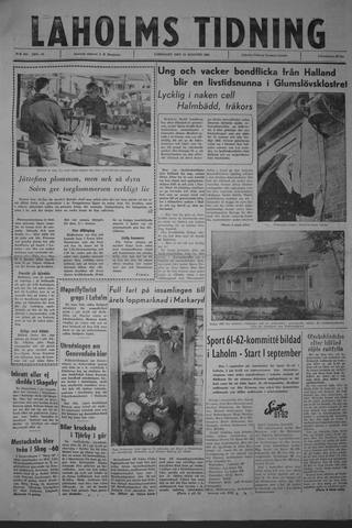 Förstasidan, Lördag 12 augusti 1961