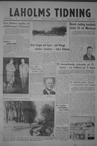 Förstasidan, Tisdag 12 december 1961