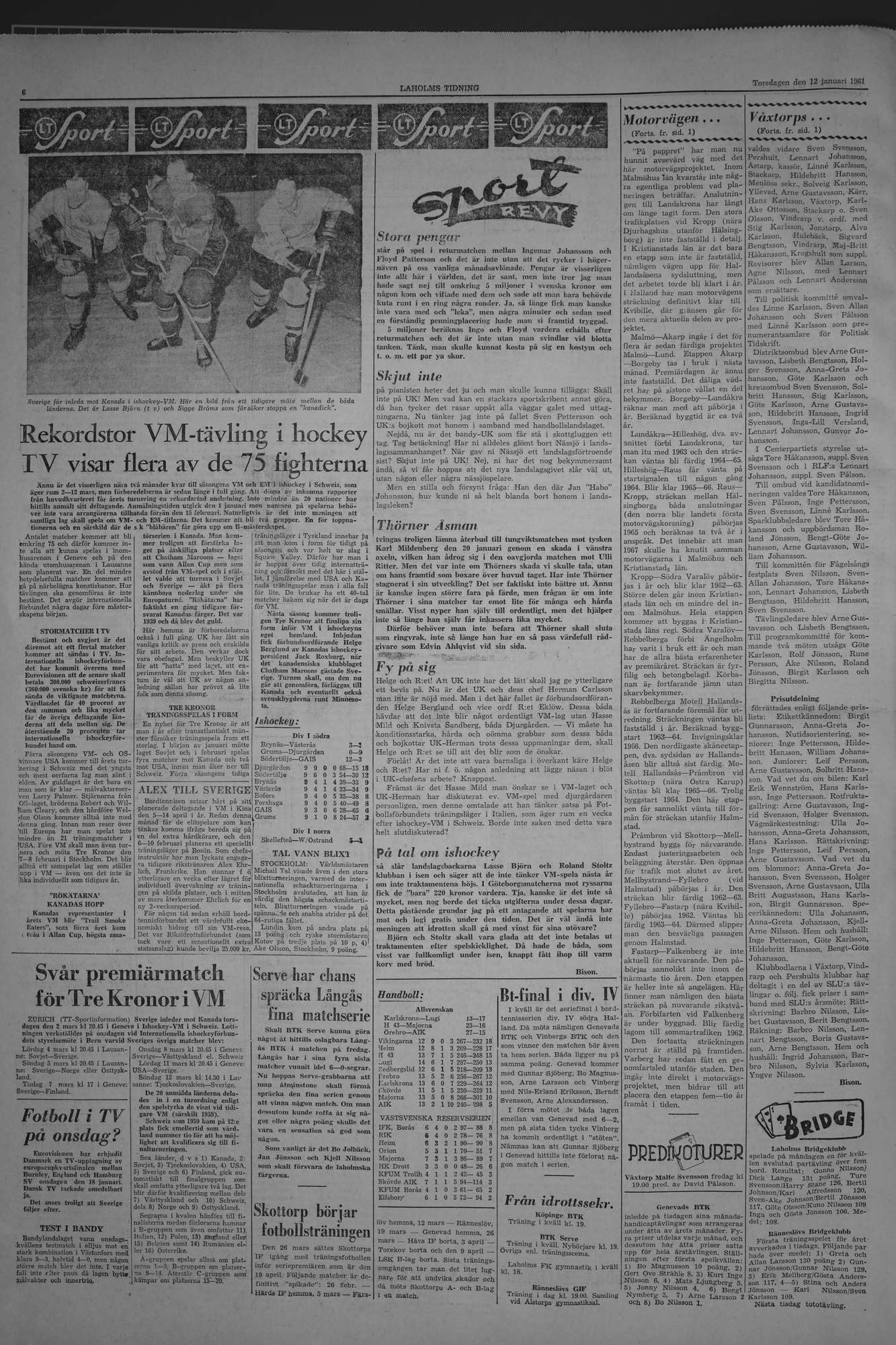Laholms Tidning Torsdag 12 januari 1961, sida 6