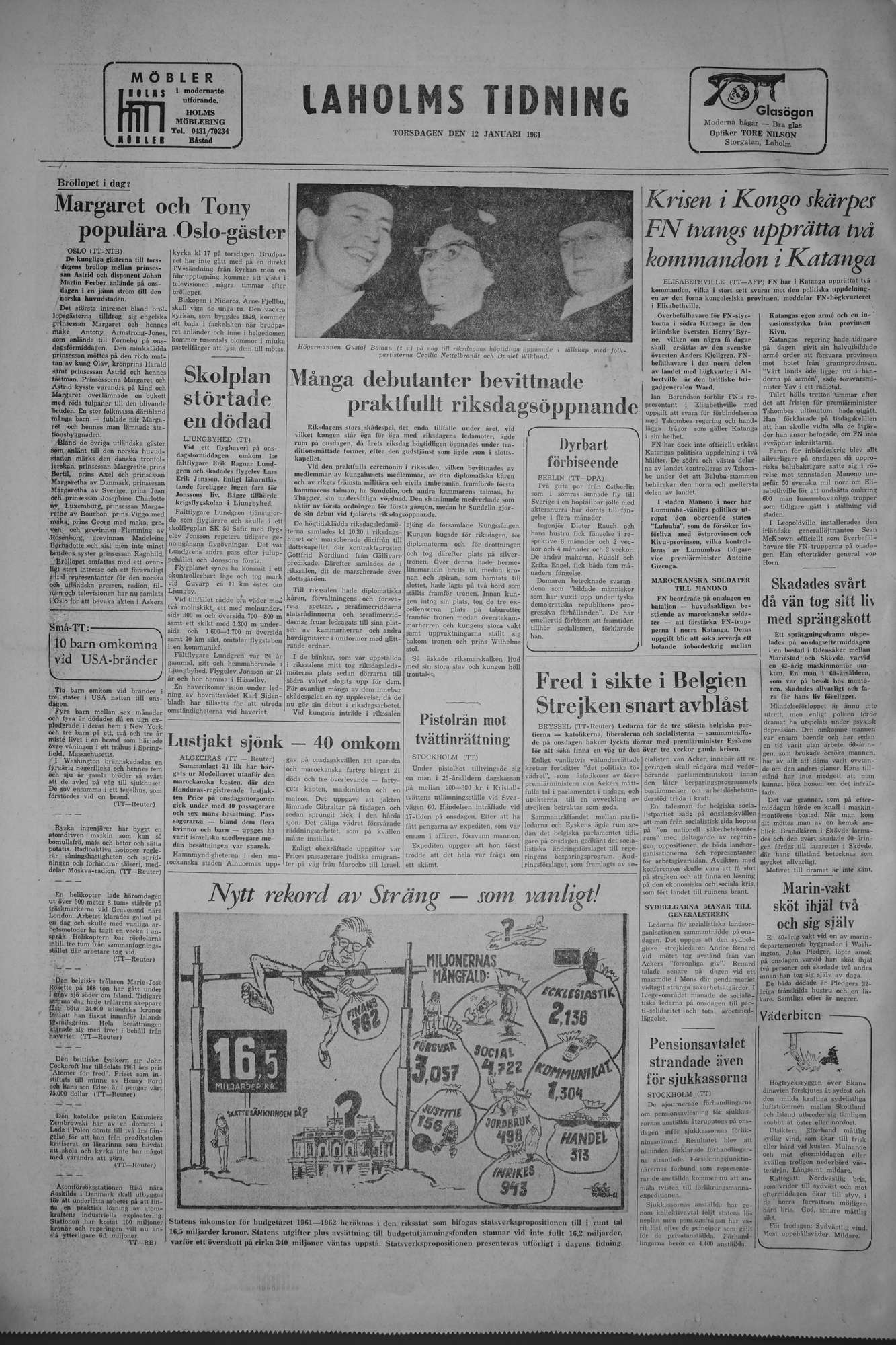 Laholms Tidning Torsdag 12 januari 1961, sida 8