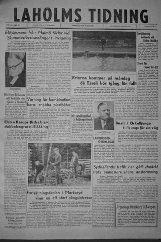 Förstasidan, Onsdag 12 juli 1961