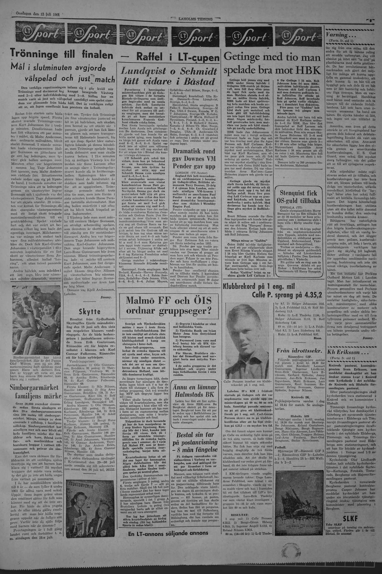 Laholms Tidning Onsdag 12 juli 1961, sida 5