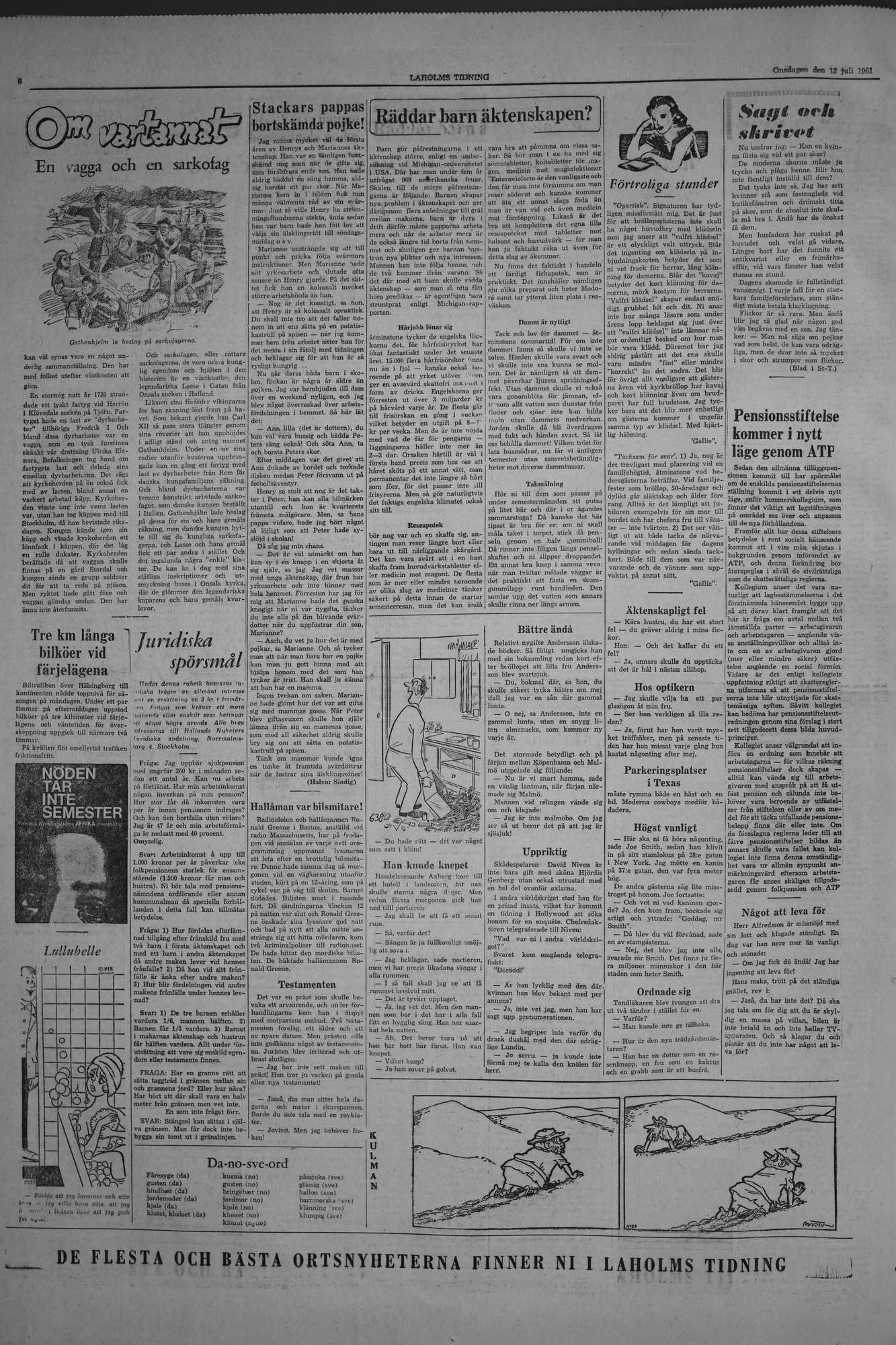 Laholms Tidning Onsdag 12 juli 1961, sida 6
