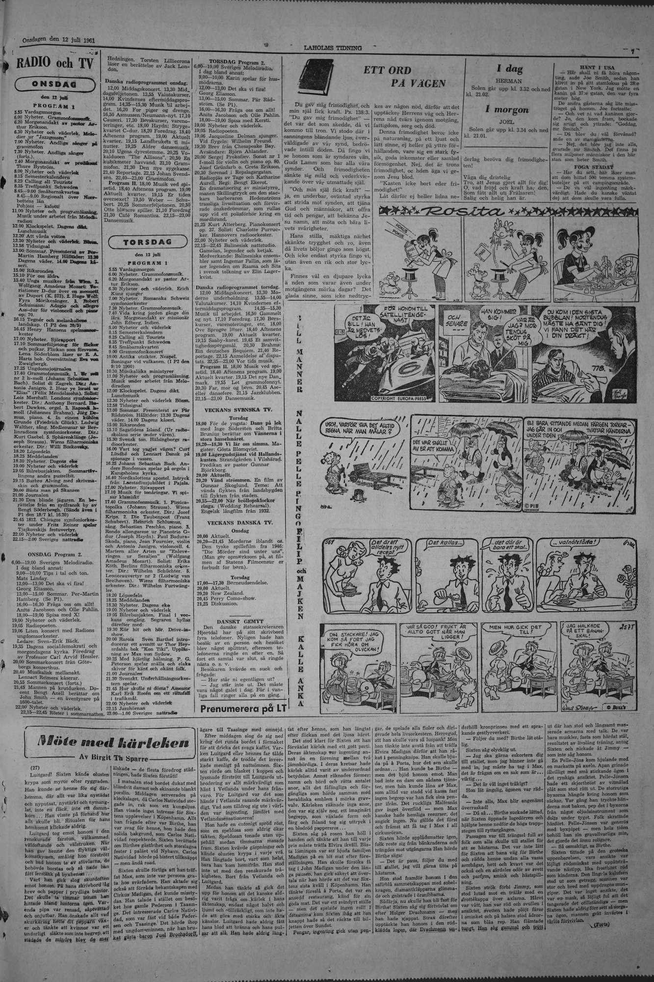 Laholms Tidning Onsdag 12 juli 1961, sida 7