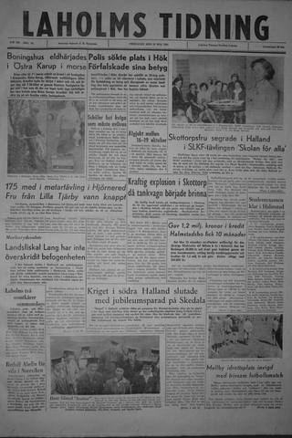 Förstasidan, Fredag 12 maj 1961