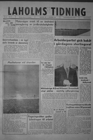 Förstasidan, Tisdag 12 september 1961