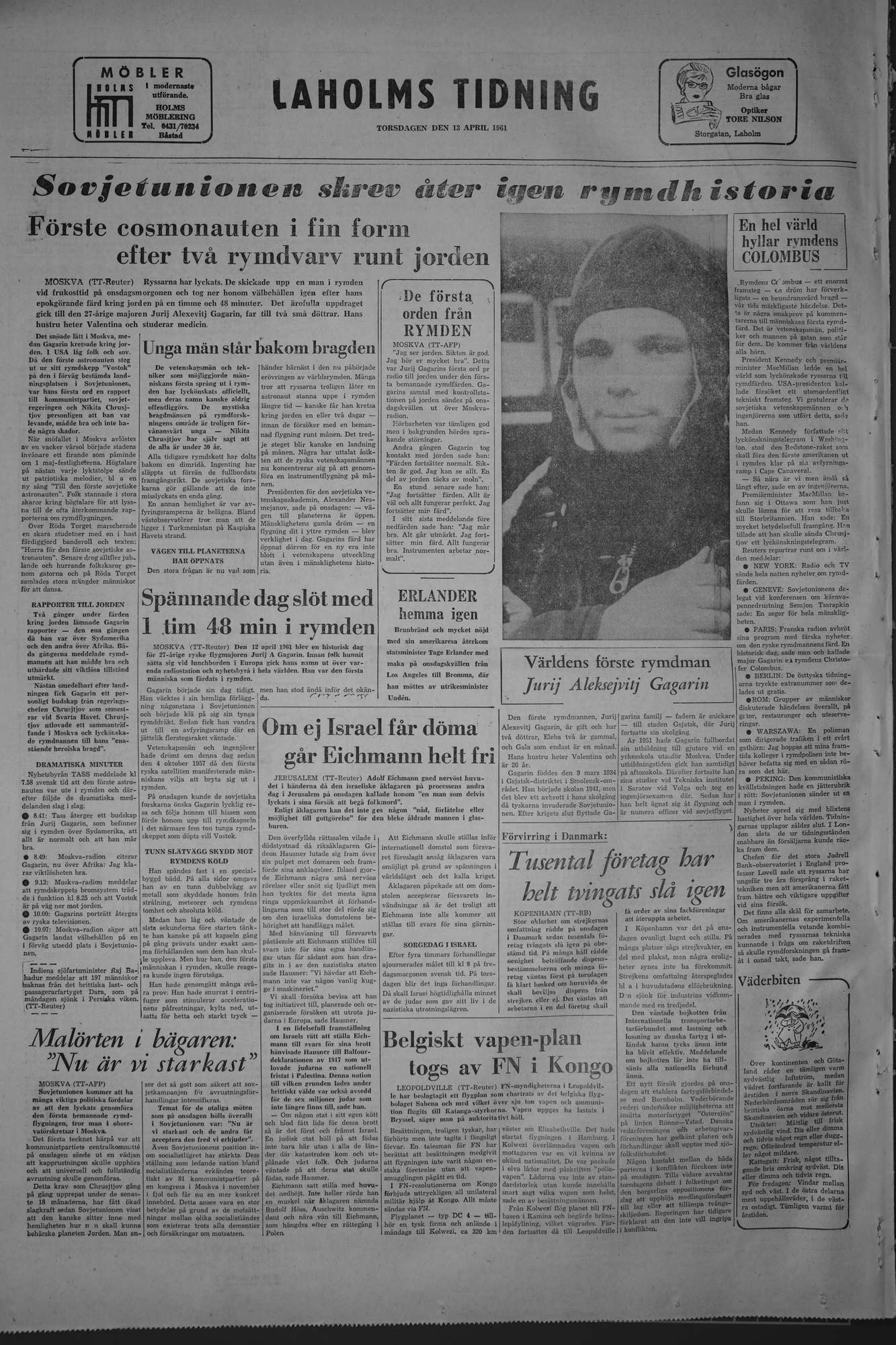 Laholms Tidning Torsdag 13 april 1961, sida 8