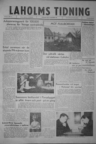 Förstasidan, Onsdag 13 december 1961