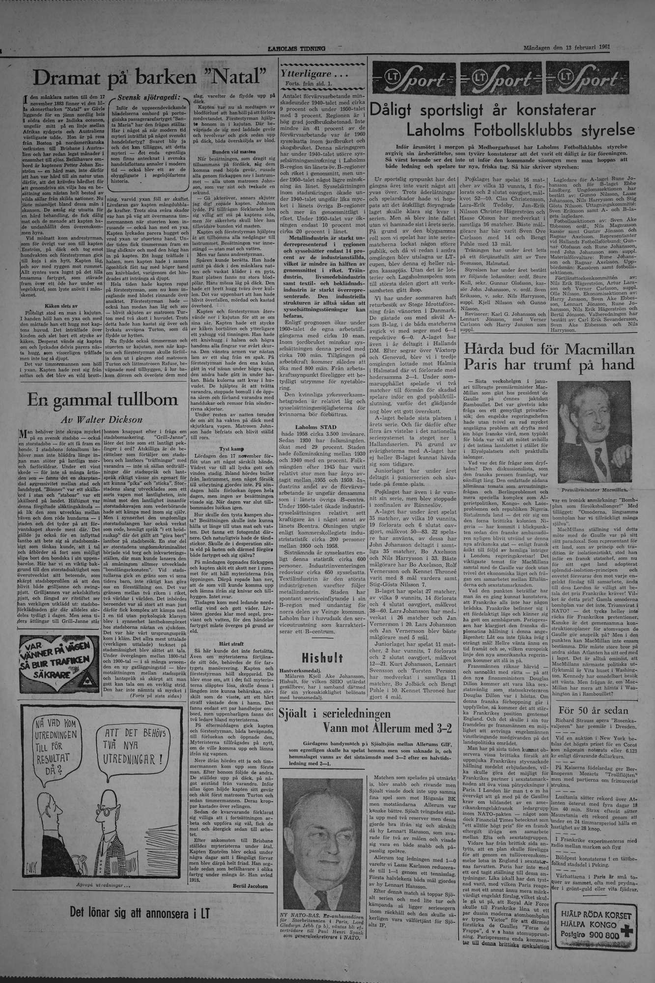 Laholms Tidning Måndag 13 februari 1961, sida 4