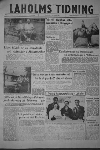 Förstasidan, Torsdag 13 juli 1961