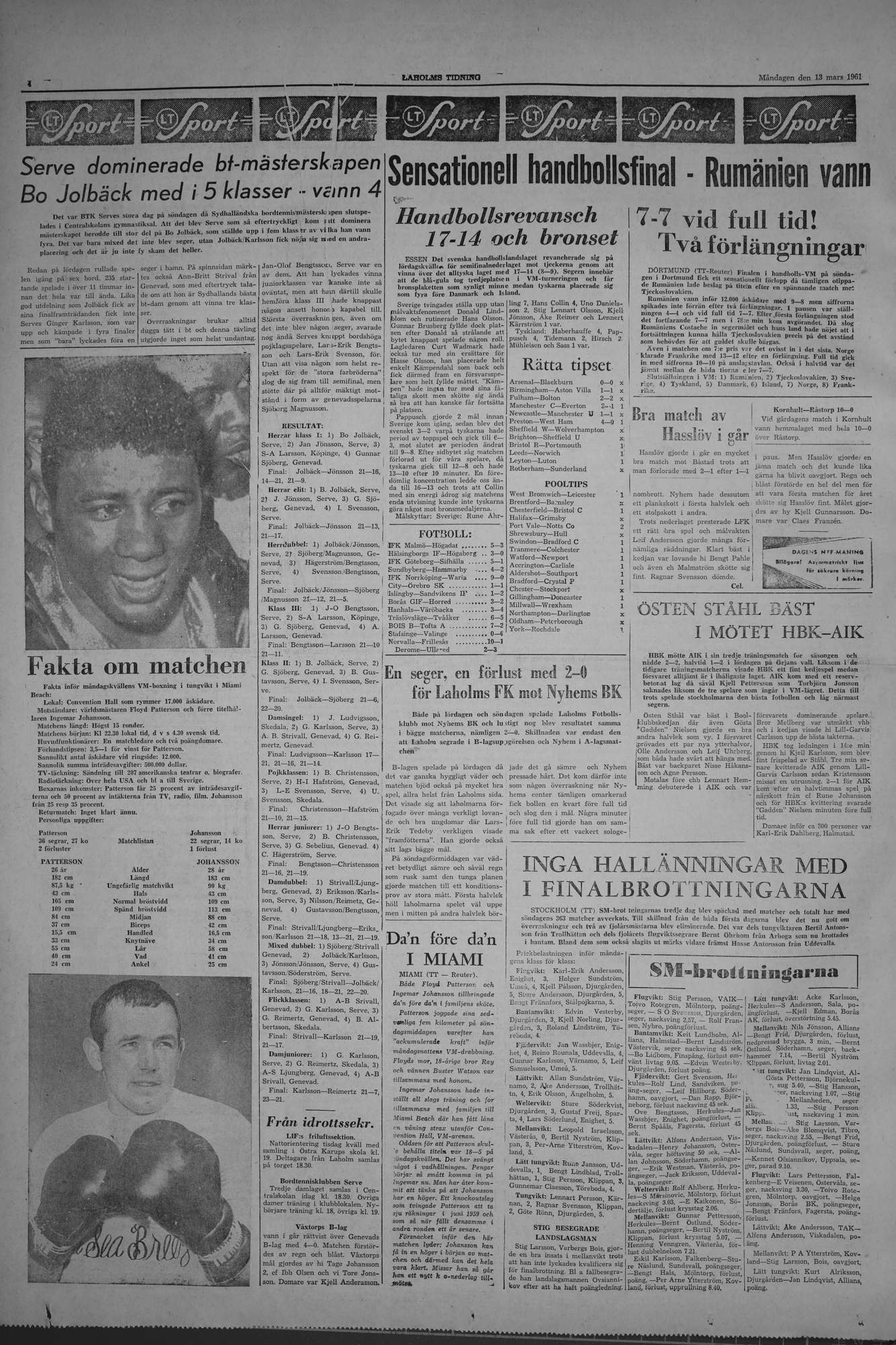 Laholms Tidning Måndag 13 mars 1961, sida 4