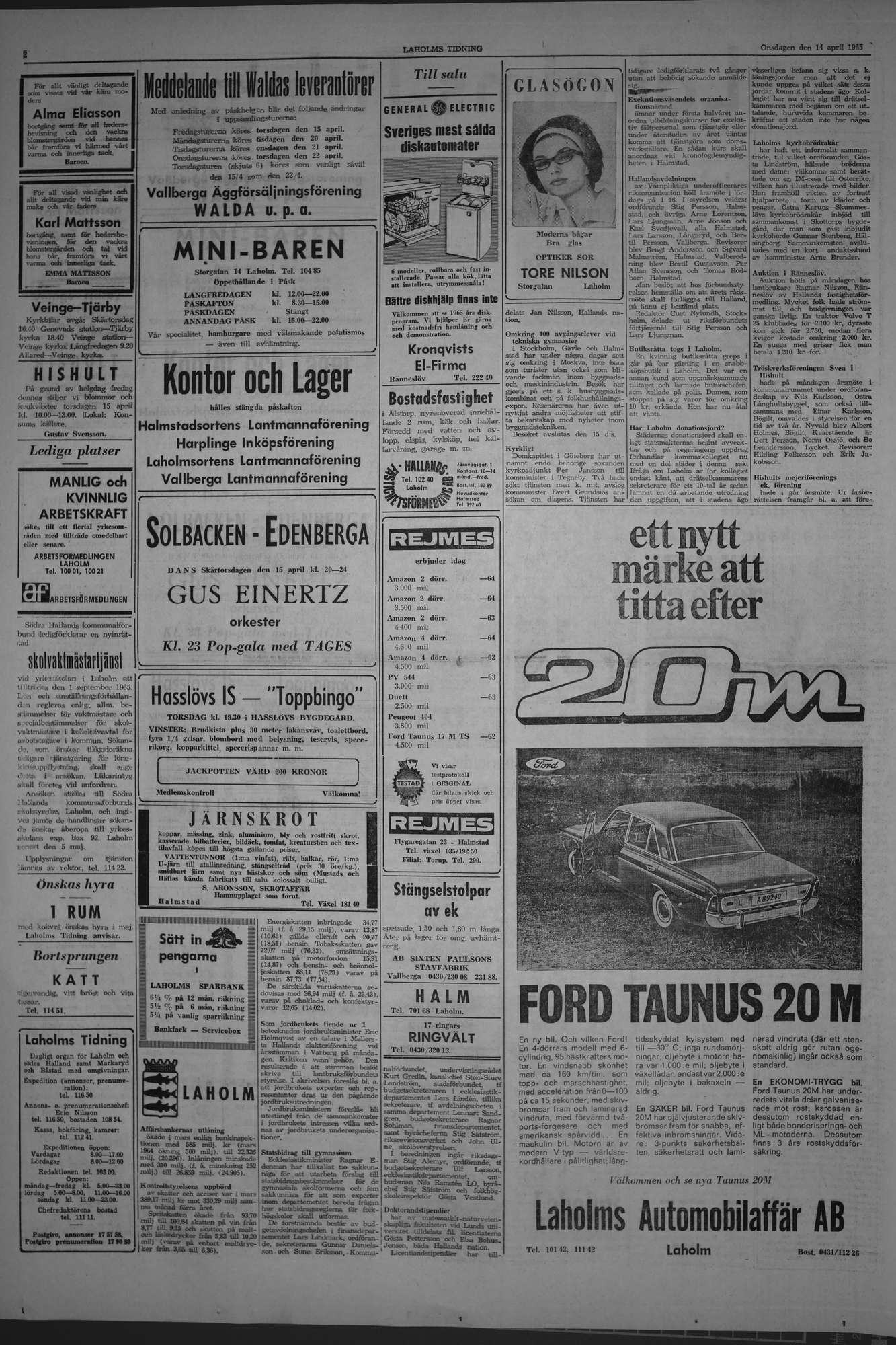 Laholms Tidning Onsdag 14 april 1965, sida 2