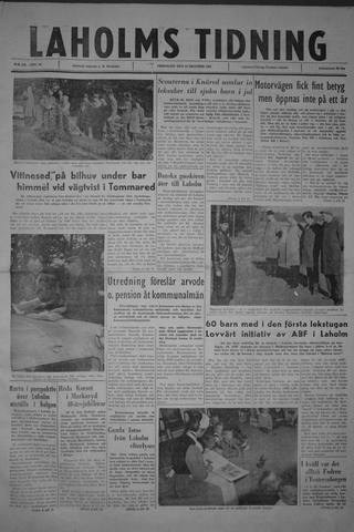 Förstasidan, Fredag 13 oktober 1961