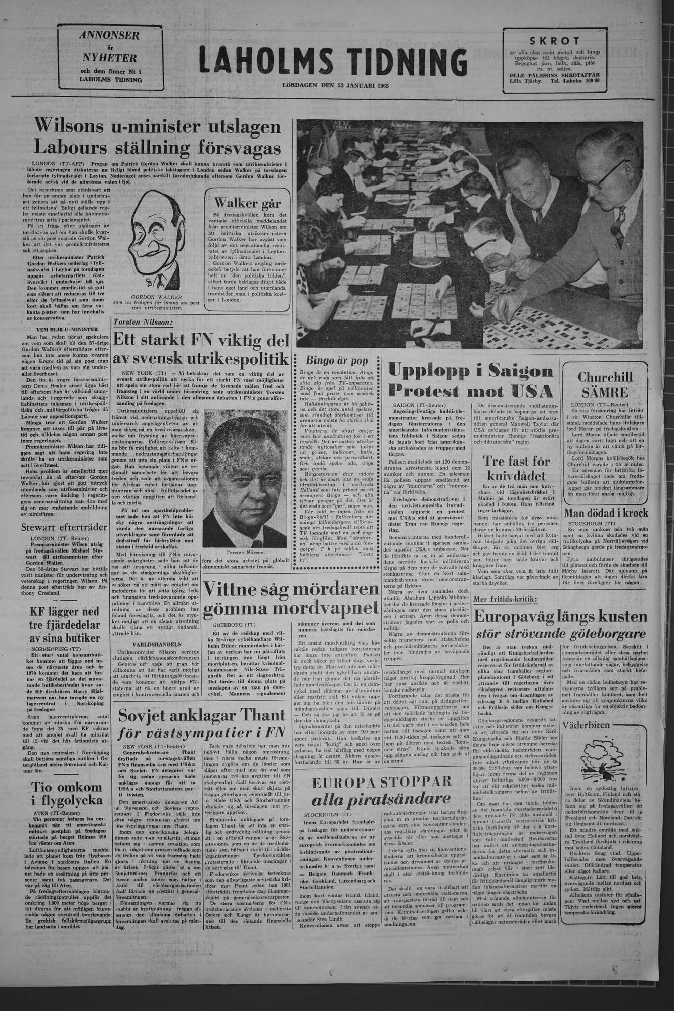 Laholms Tidning Lördag 23 januari 1965, sida 8
