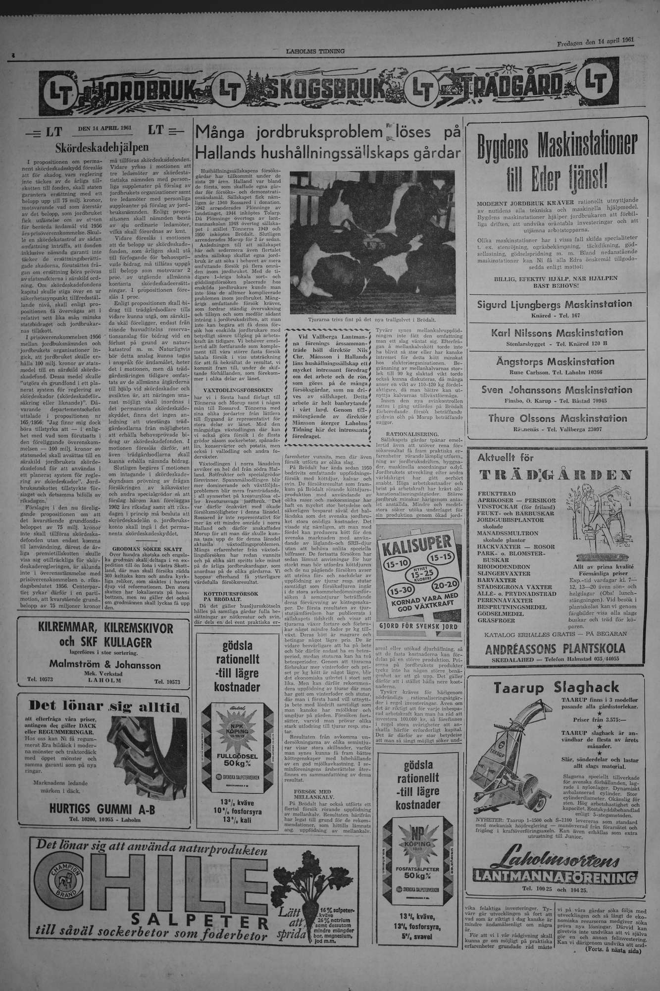 Laholms Tidning Fredag 14 april 1961, sida 4