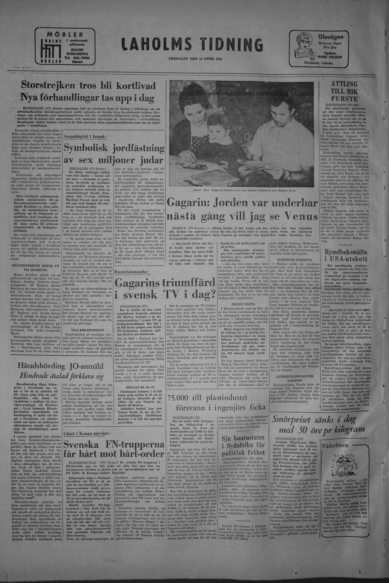 Laholms Tidning Fredag 14 april 1961, sida 8