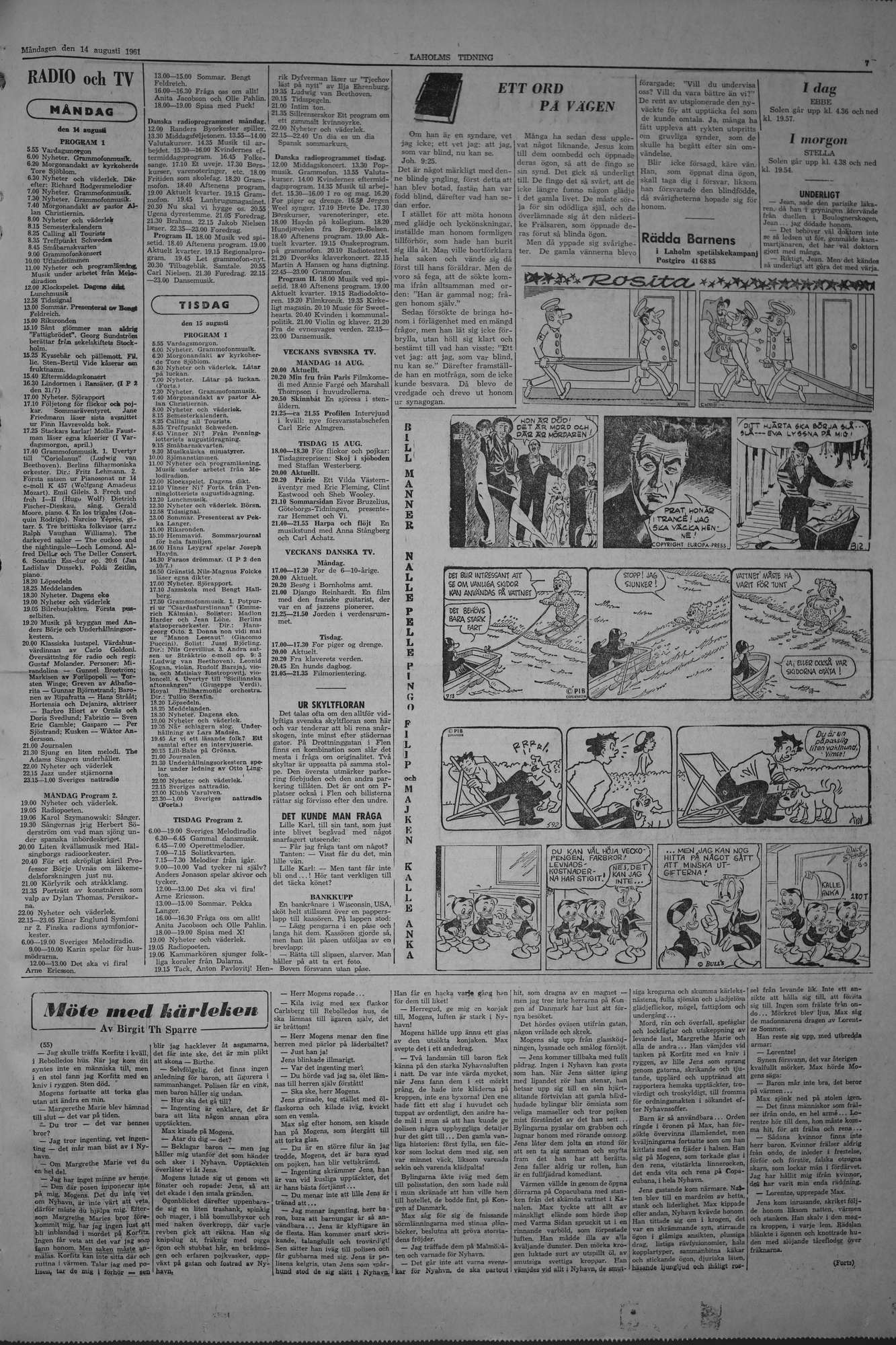 Laholms Tidning Måndag 14 augusti 1961, sida 7