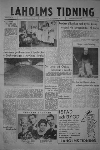 Förstasidan, Torsdag 14 december 1961