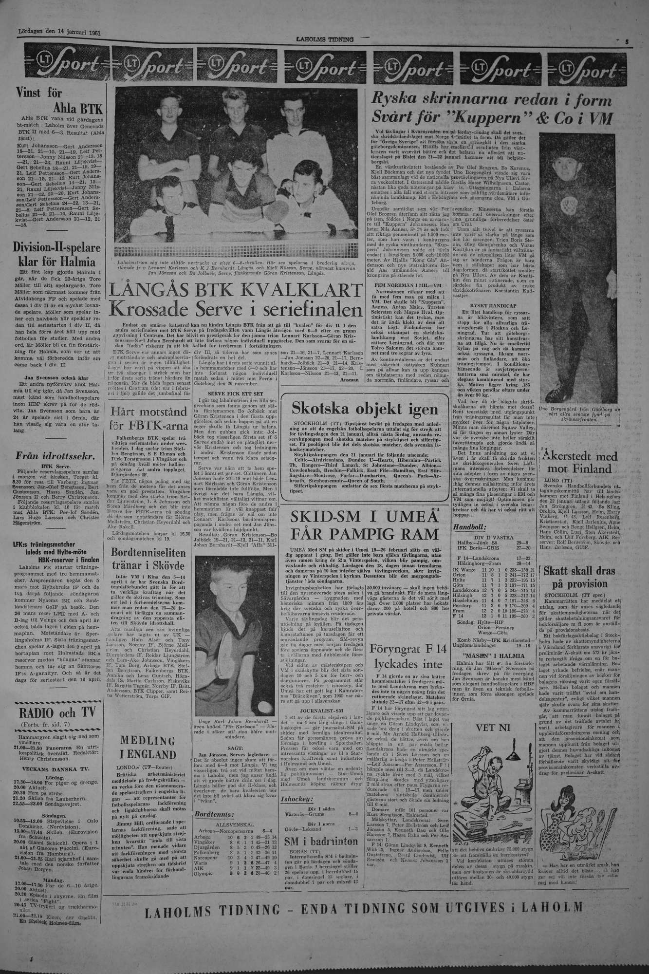 Laholms Tidning Lördag 14 januari 1961, sida 5