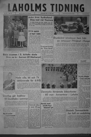Förstasidan, Onsdag 14 juni 1961