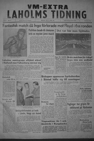 Förstasidan, Tisdag 14 mars 1961